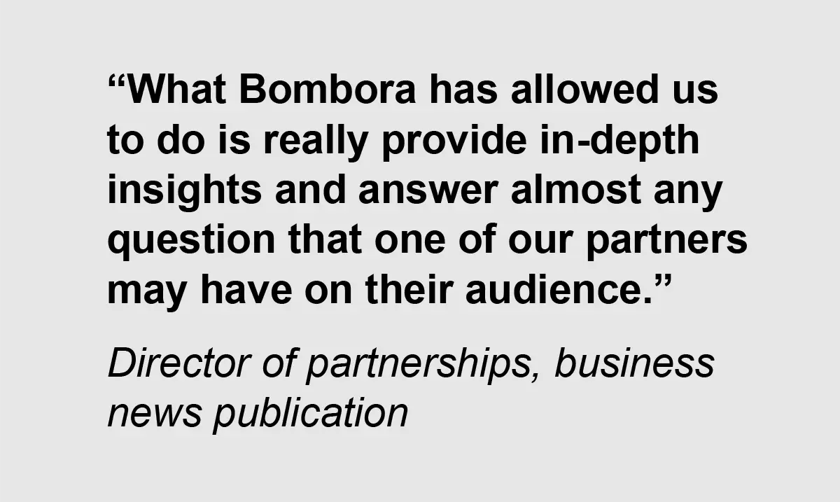 Quote by director of partnerships for a publisher about leveraging audience data for success